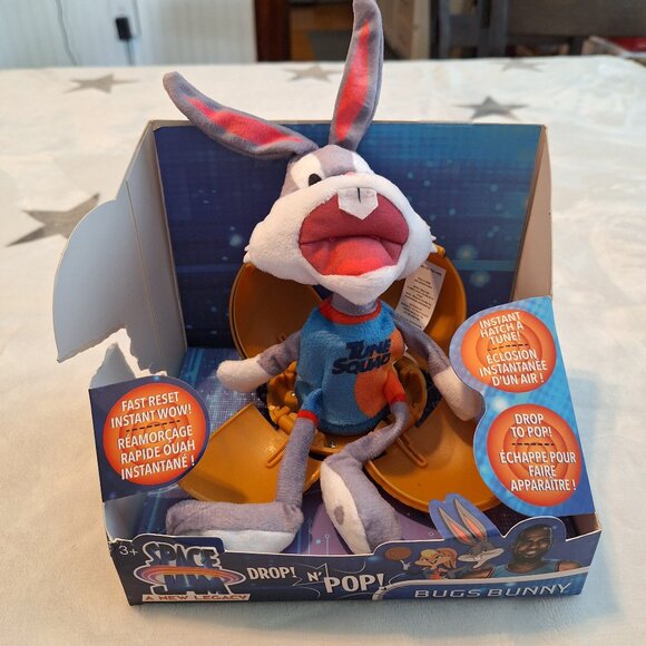 Space Jam A New Legacy: Bugs Bunny Plush Drop 'n Pop‎ Basketball Kids Toy - Picture 1 of 12